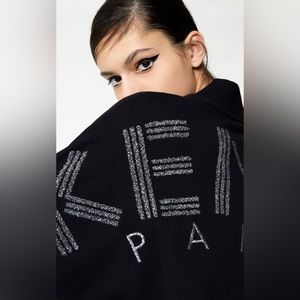 NWT Kenzo Logo V Neck Black Dress Sweatshirt